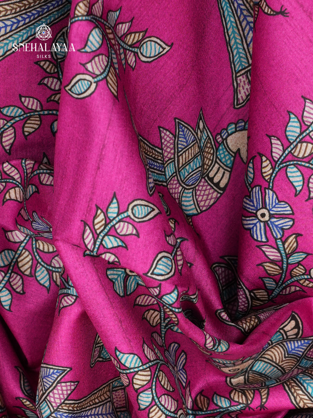 Pink Madhubani Printed Saree
