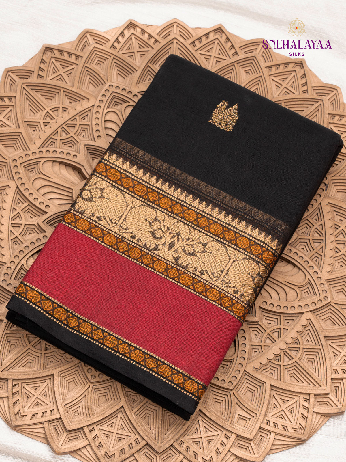 Black Kanchi Cotton Saree