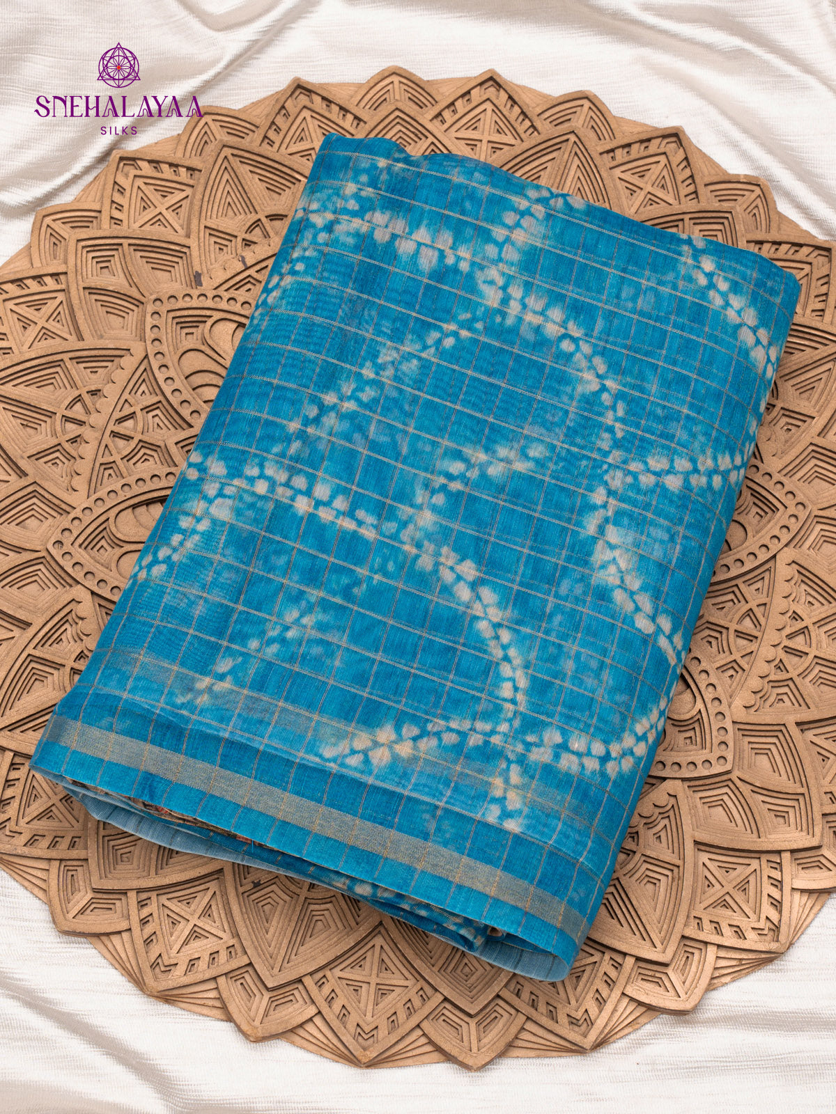 Blue Madhubani Saree