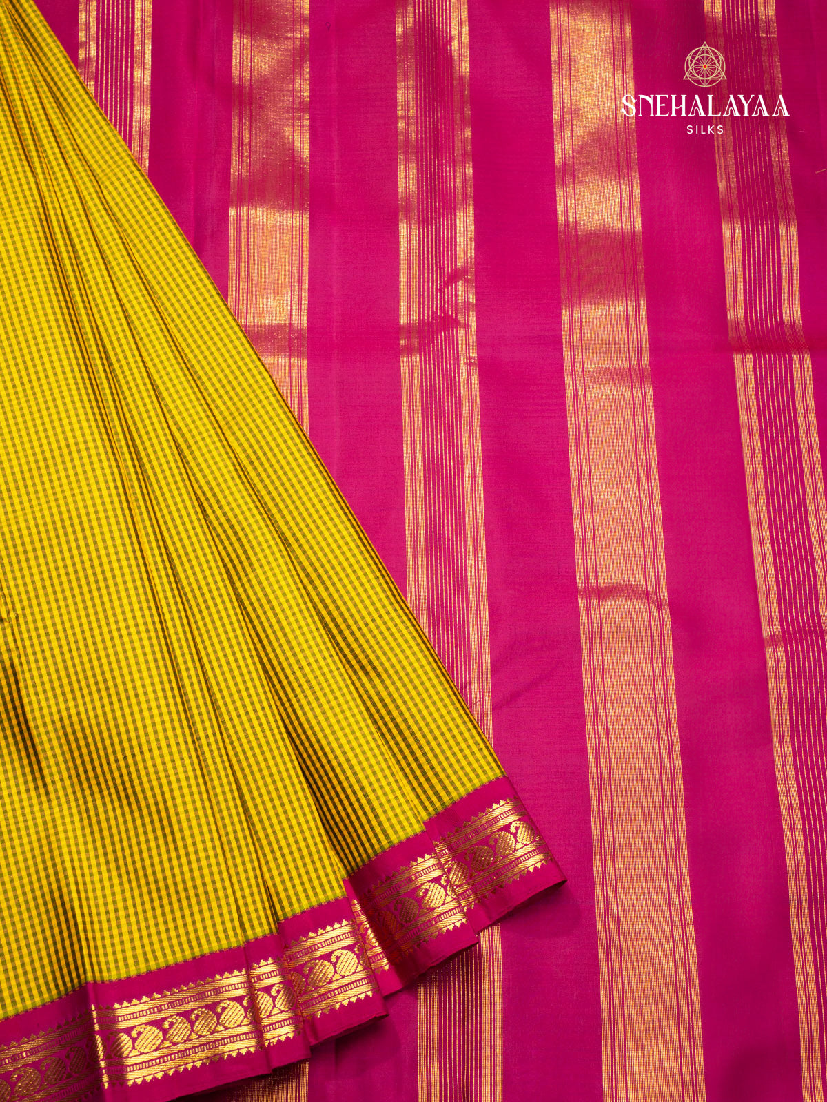 Mustard Yellow Kanjivaram Silk Saree