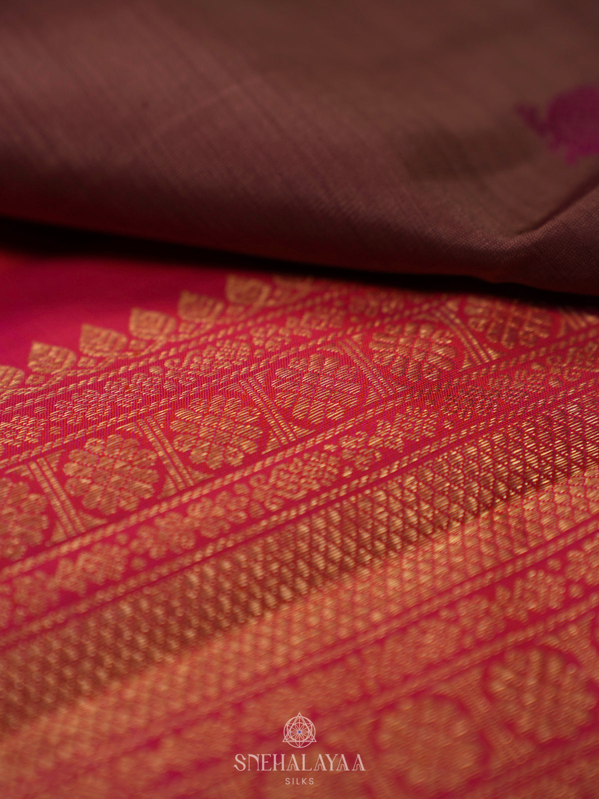 Brown Kanjivaram Silk Saree