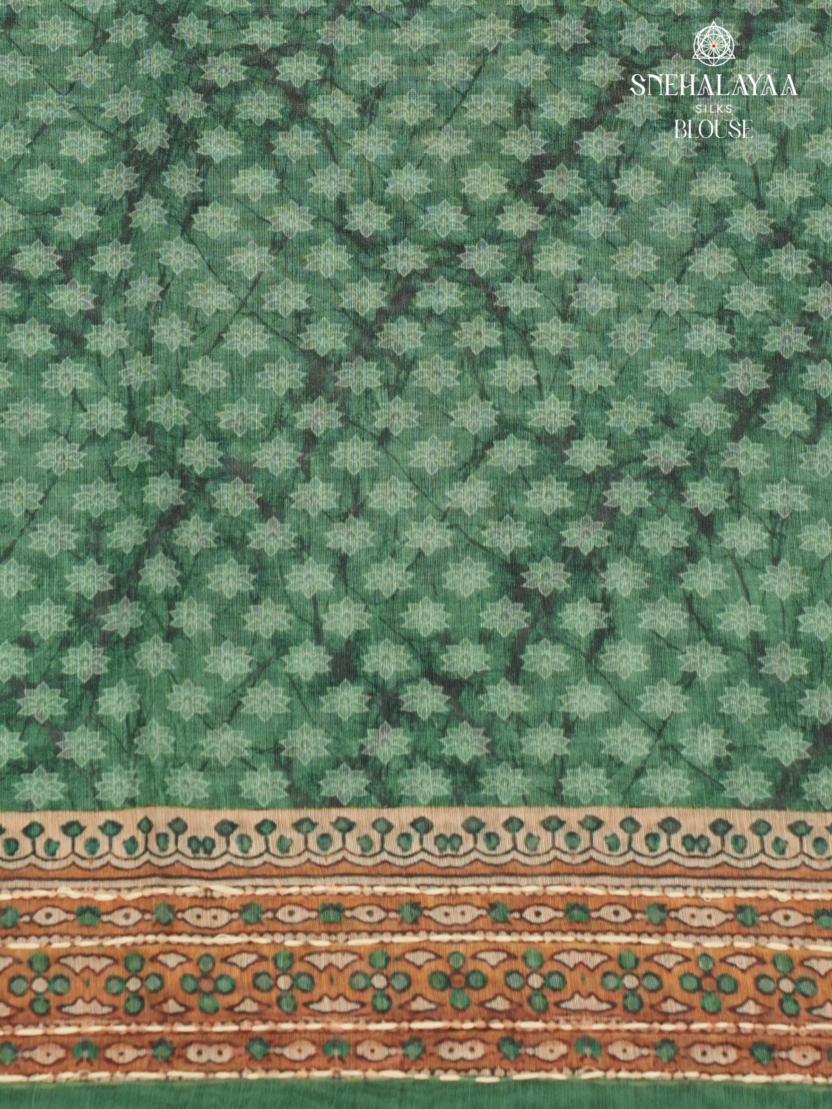 Forest Green Linen Embroidery Saree