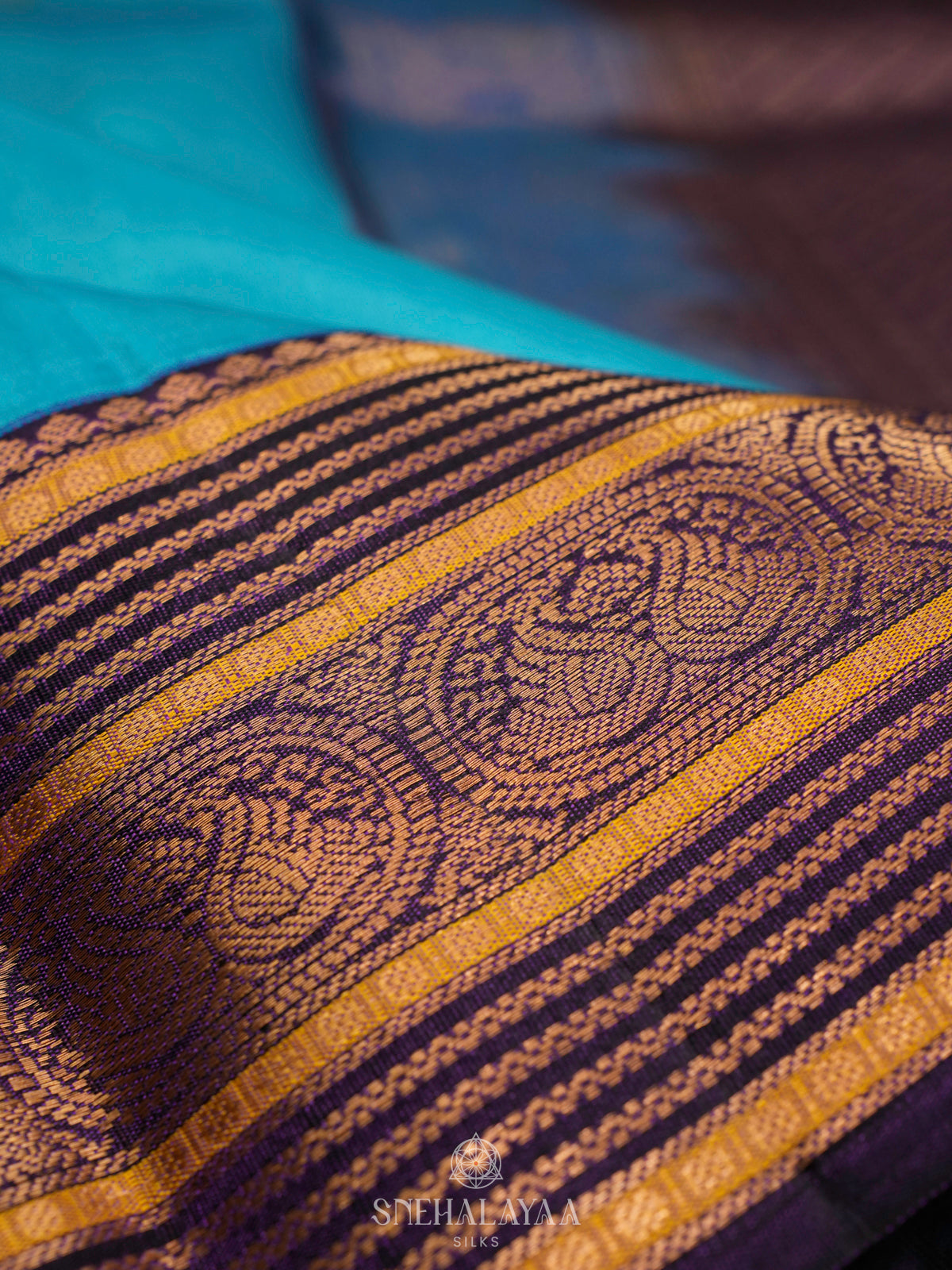 Sky Blue Kanjivaram Silk Saree