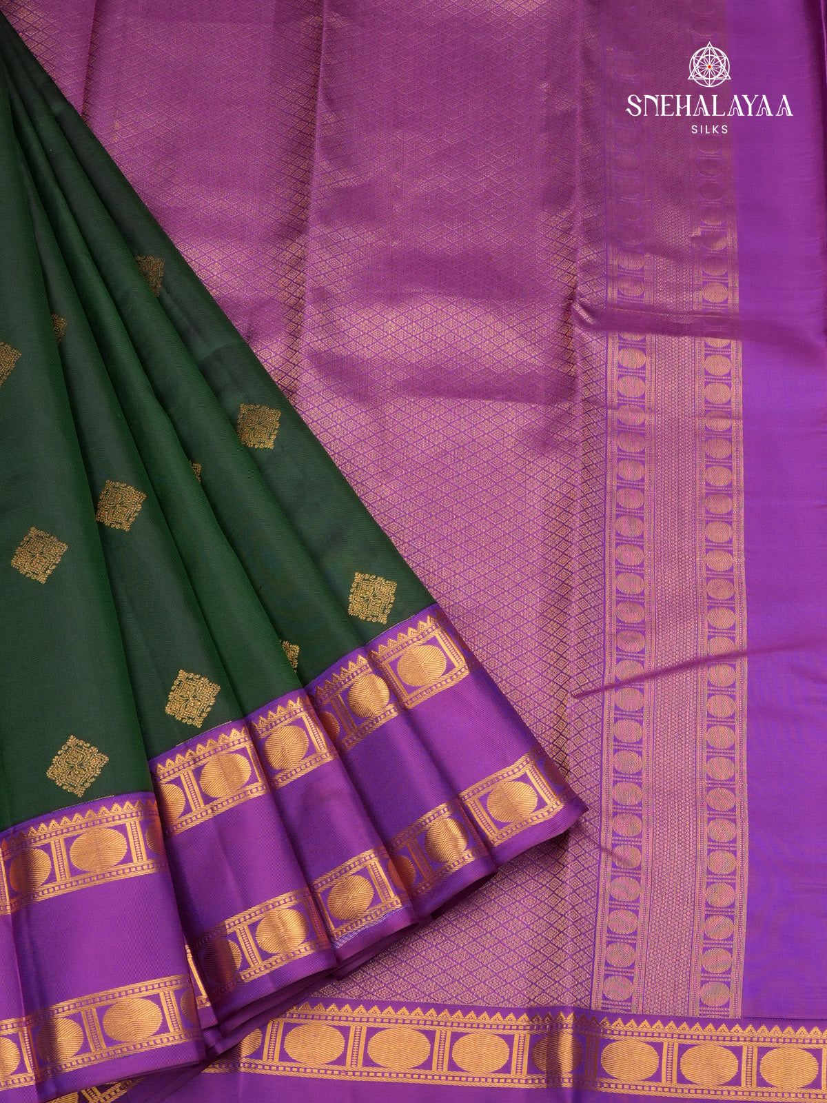 Bottle Green Kanjivaram Silk Saree