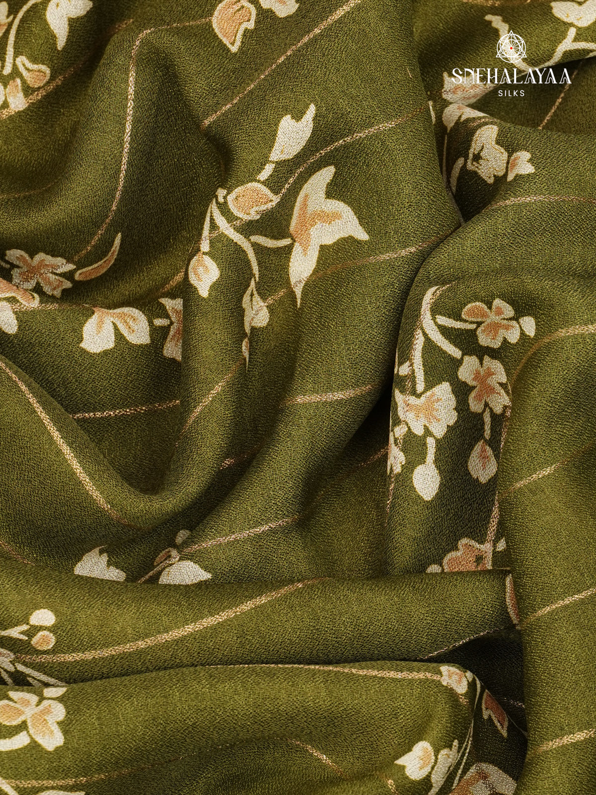 Olive Green Dola Silk Saree