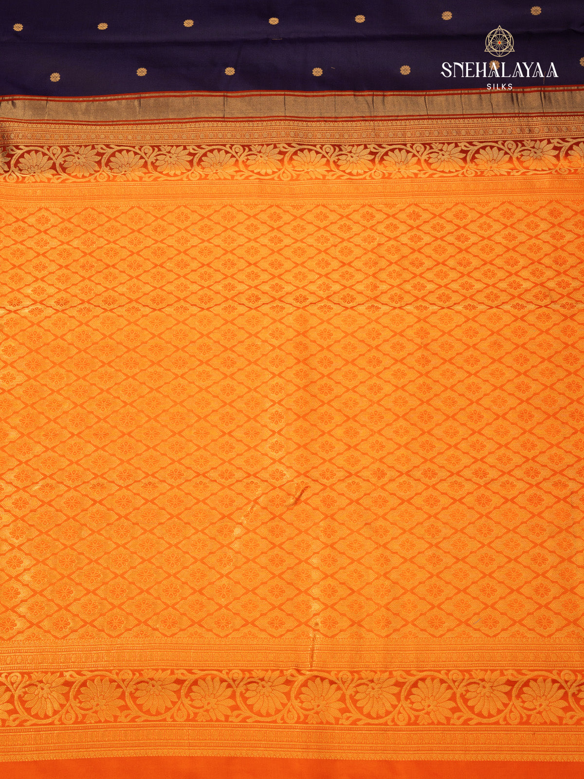 Navy Blue Gadwal Silk Saree