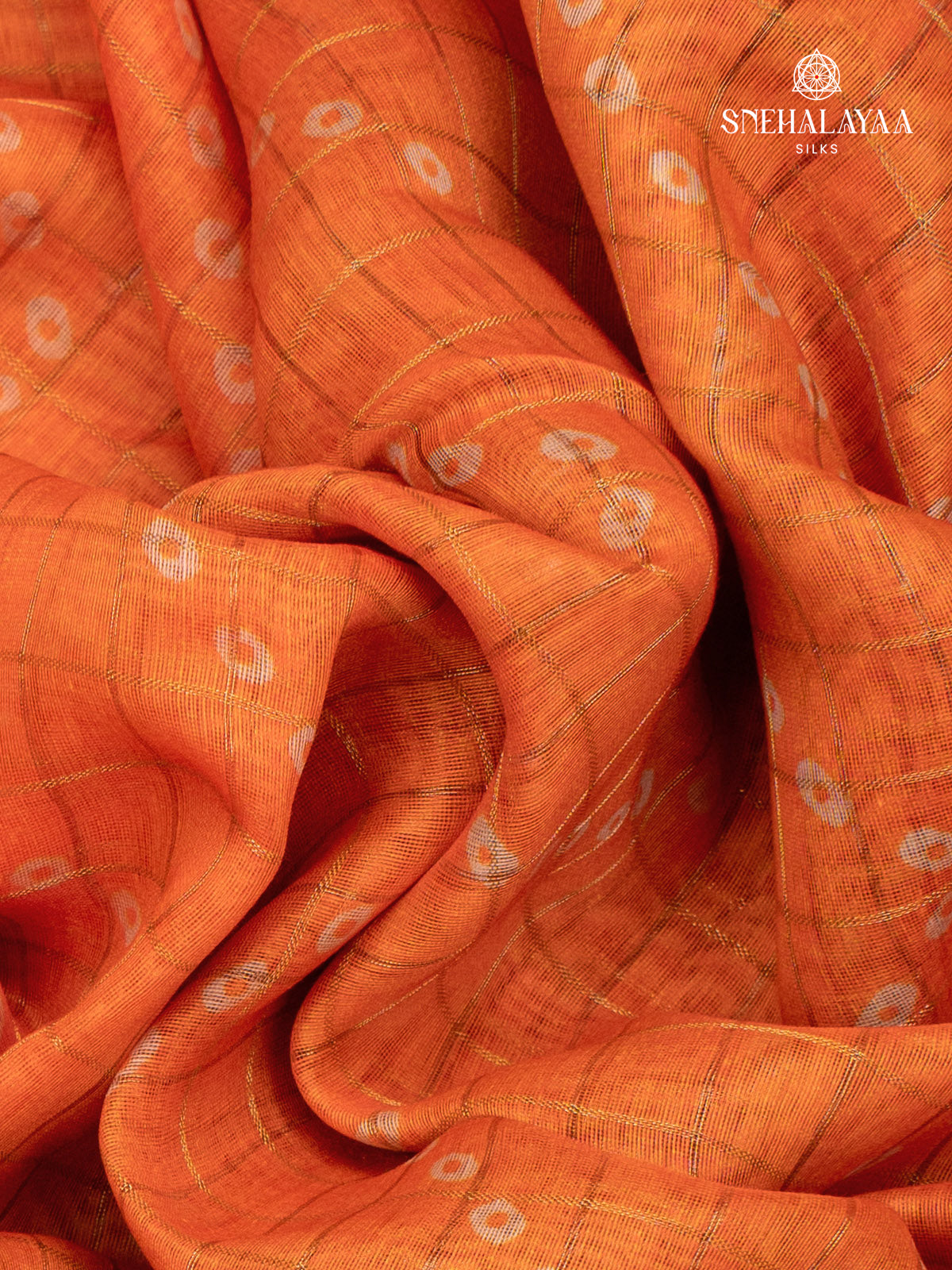 Orange Madhubani Saree