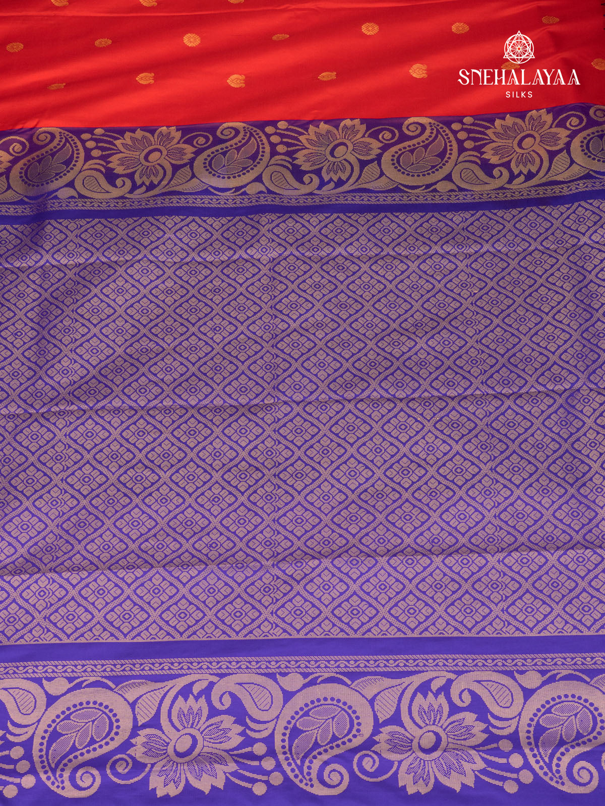 Rust Orange Gadwal Silk Saree