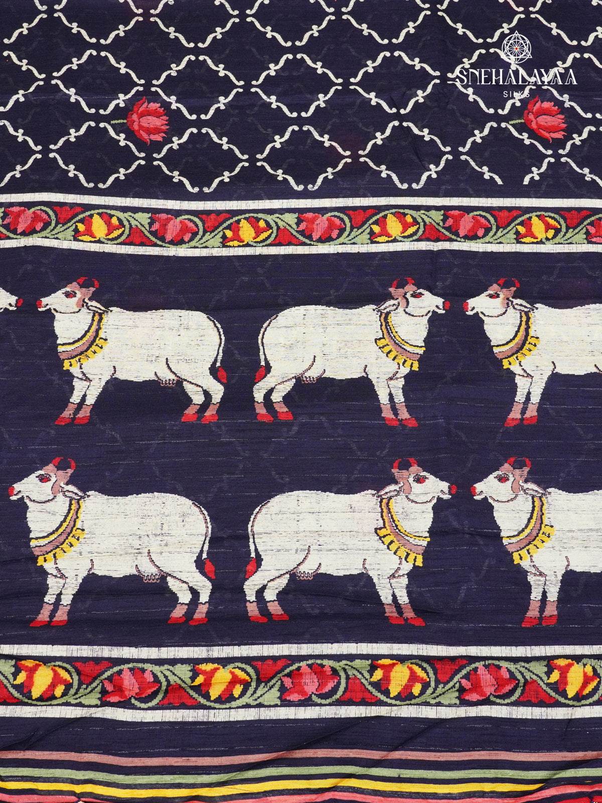 Navy Blue Dola Silk Saree