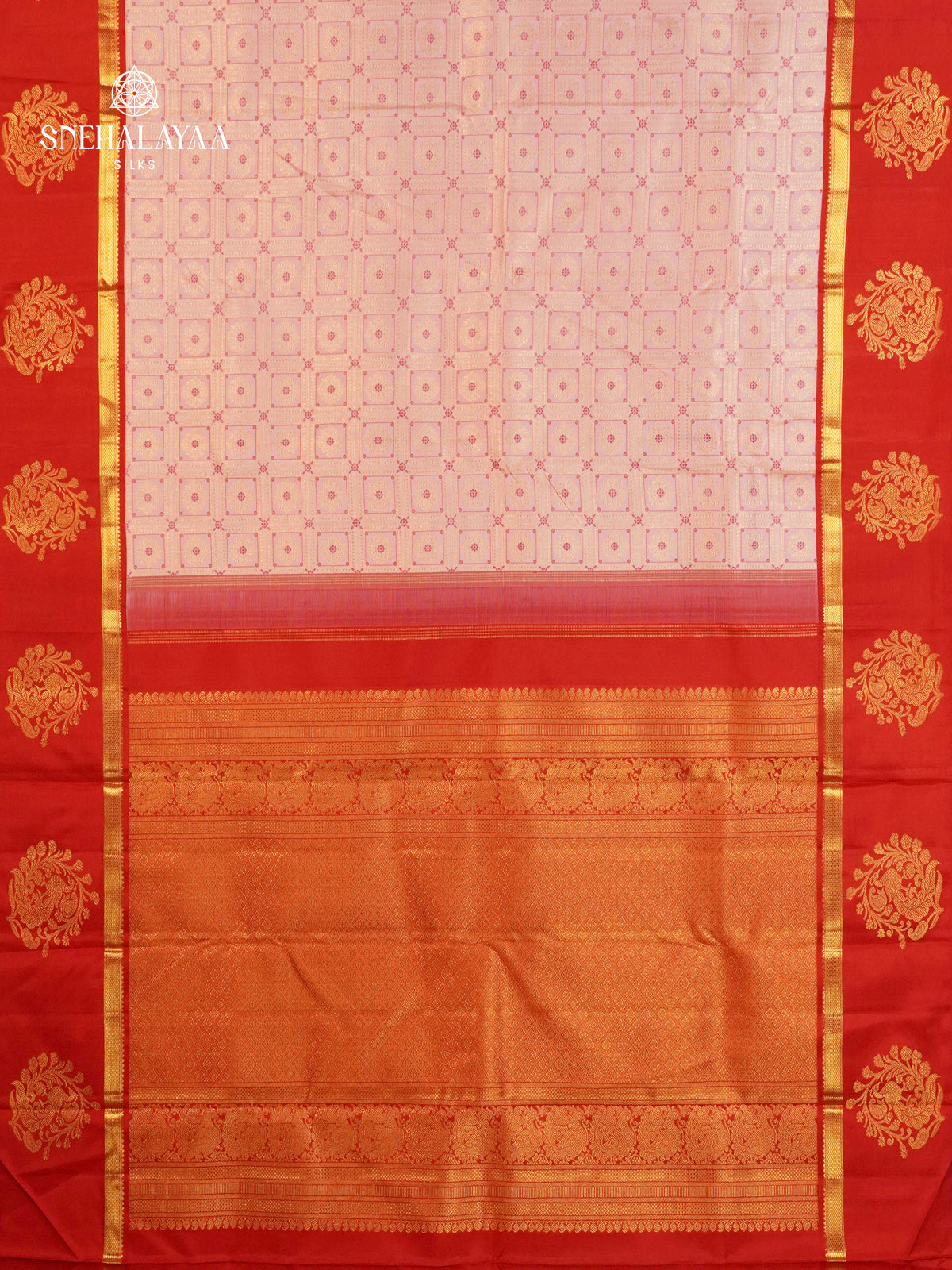 Cream Kanjivaram Silk Saree