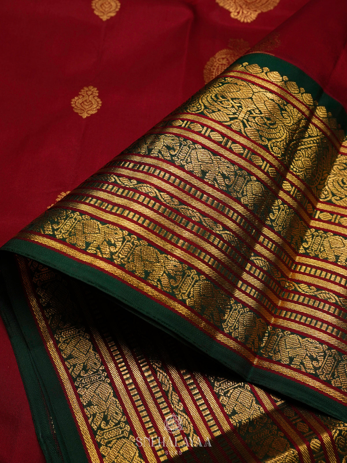 Maroon Kanjivaram Silk Saree