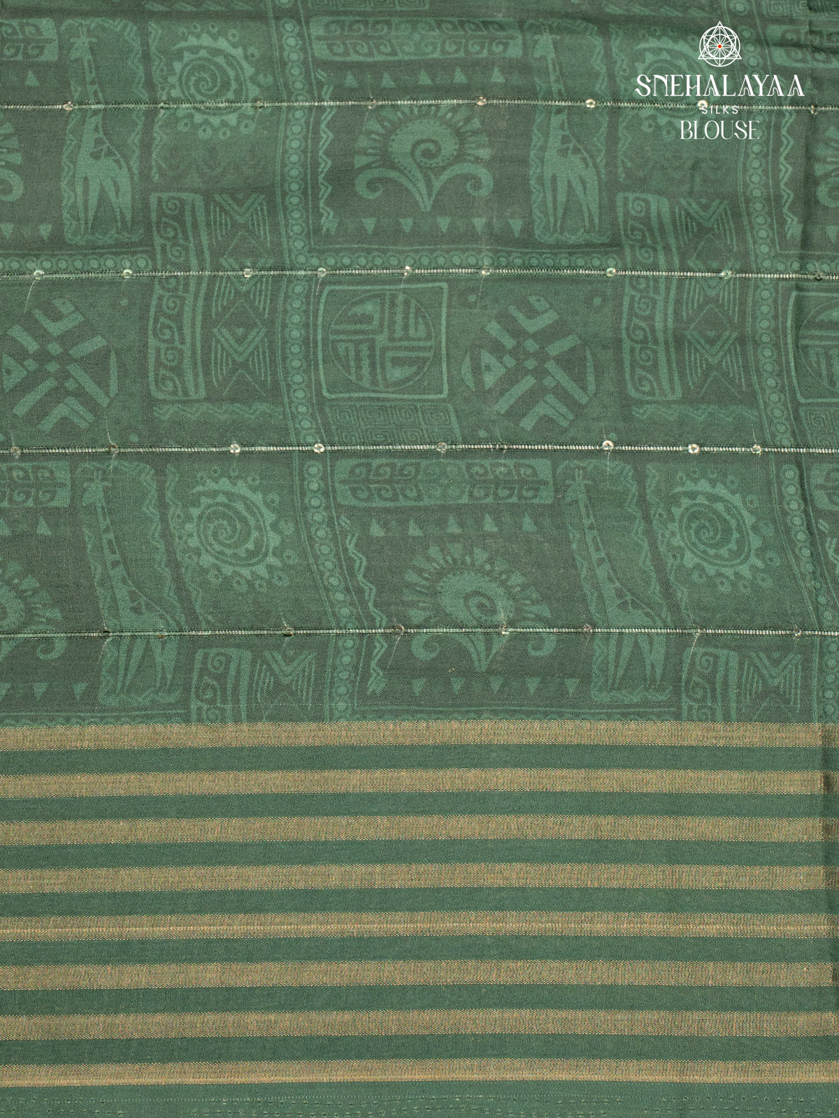 Green Tussar Saree