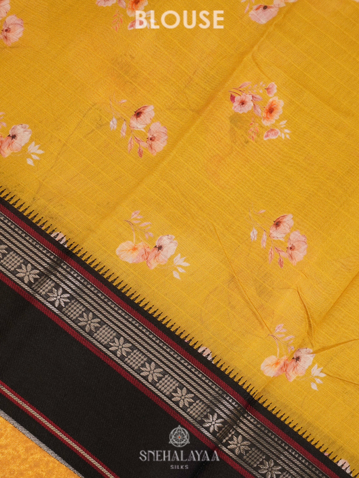 Yellow Chanderi Saree