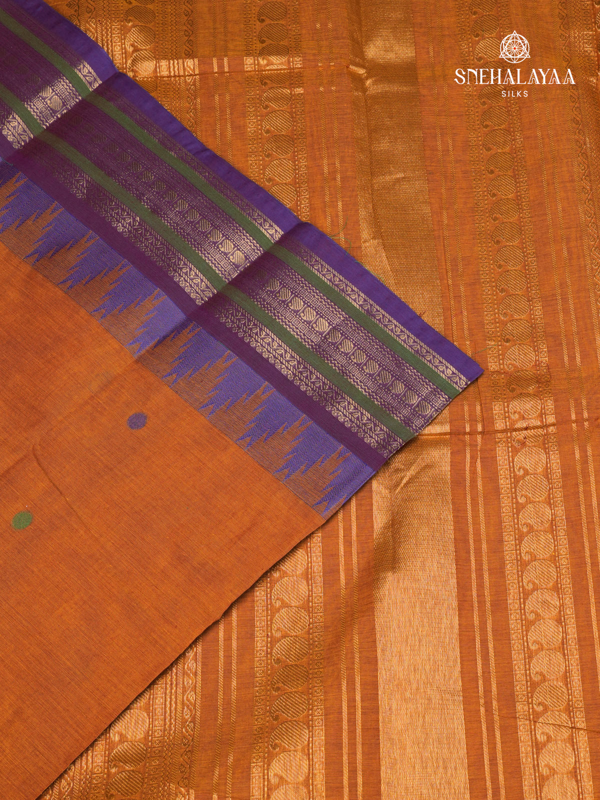 Orange Kanchi Cotton Saree