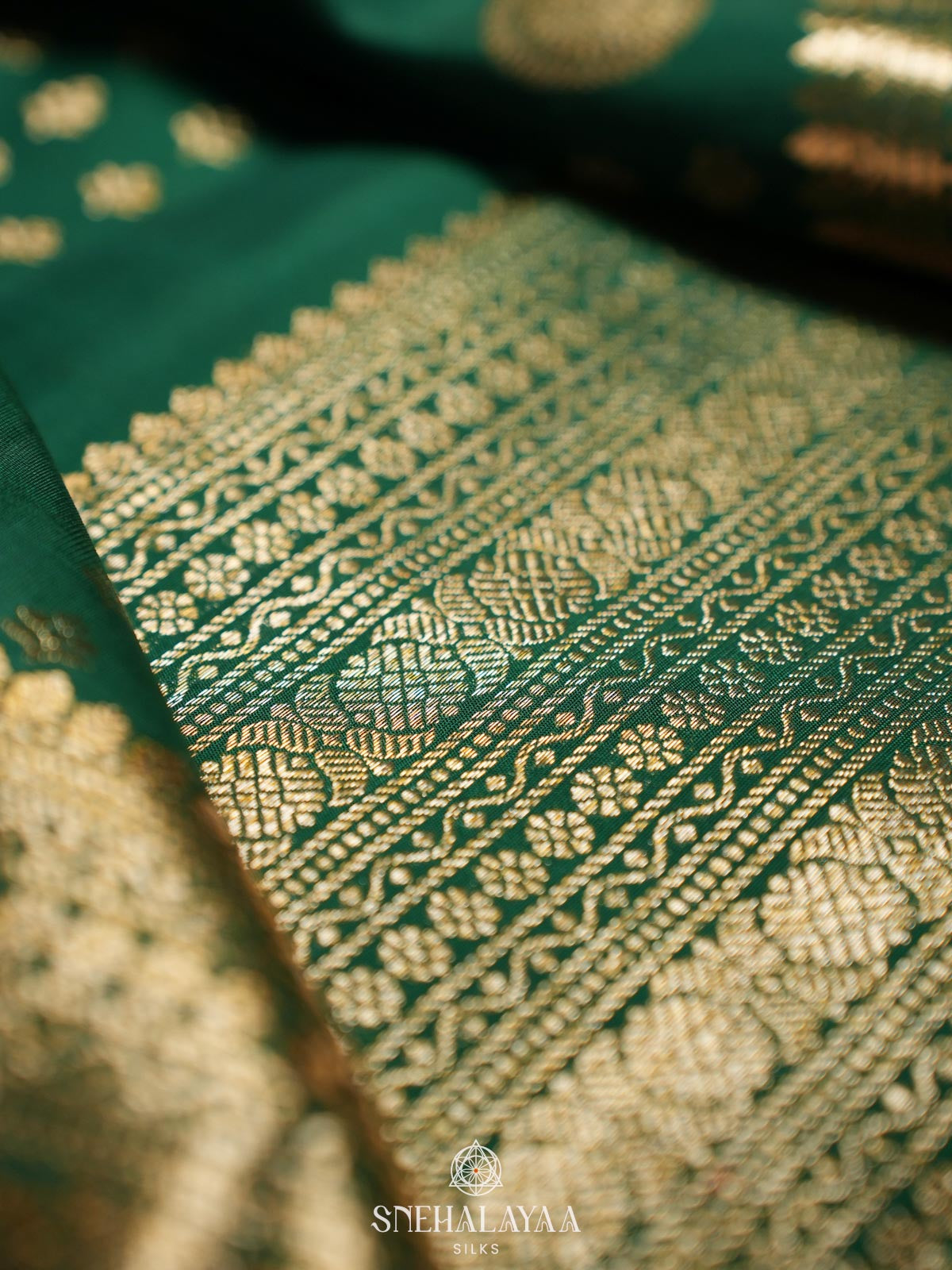 Forest Green Kanjivaram Silk Saree