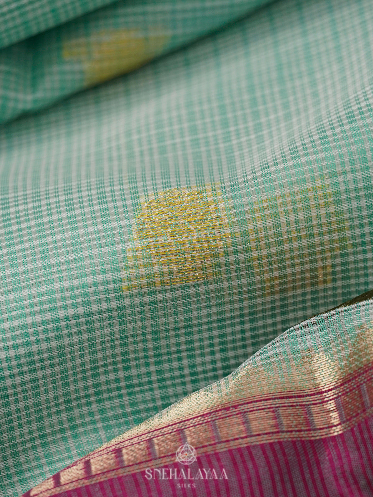 Pale Green Kota Embroidery Saree