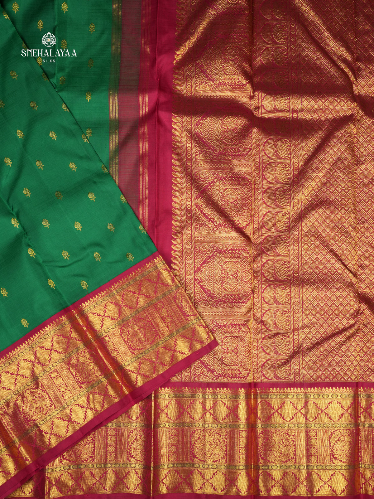 Emerald Green Kanjivaram Silk Saree