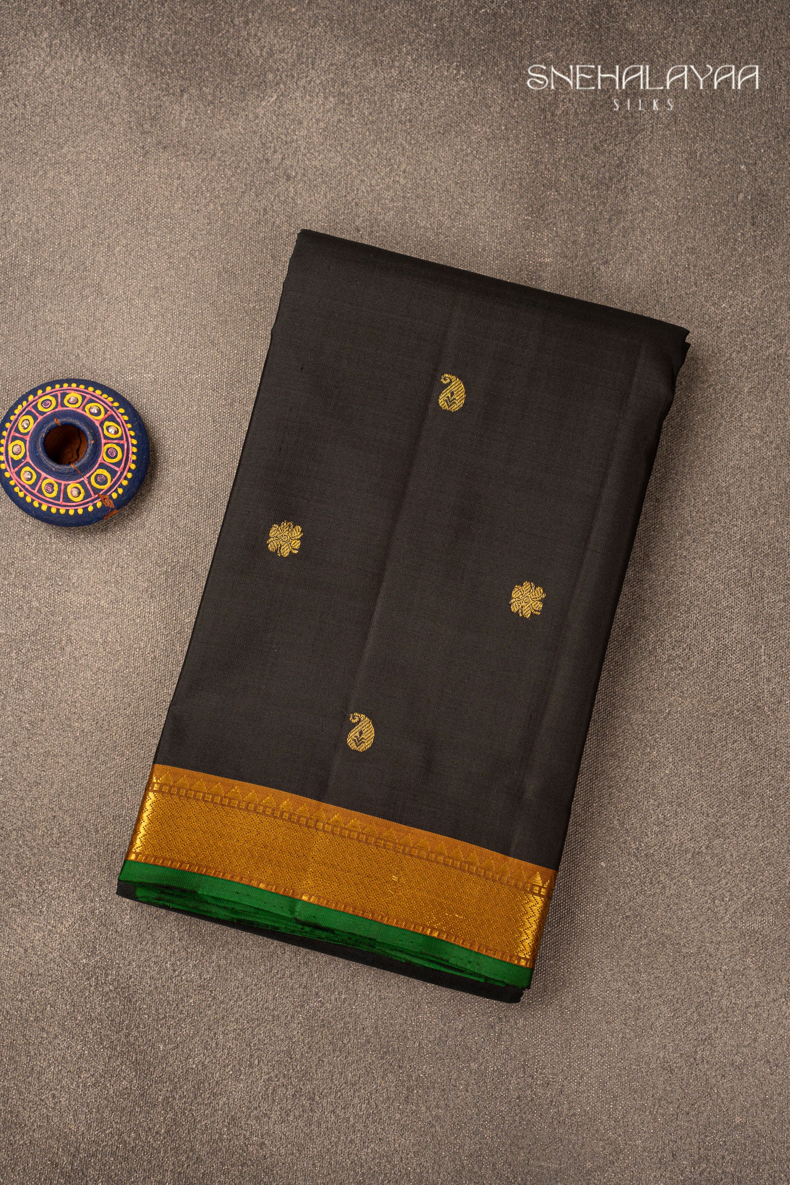 Black Kancheevaram Silk Saree