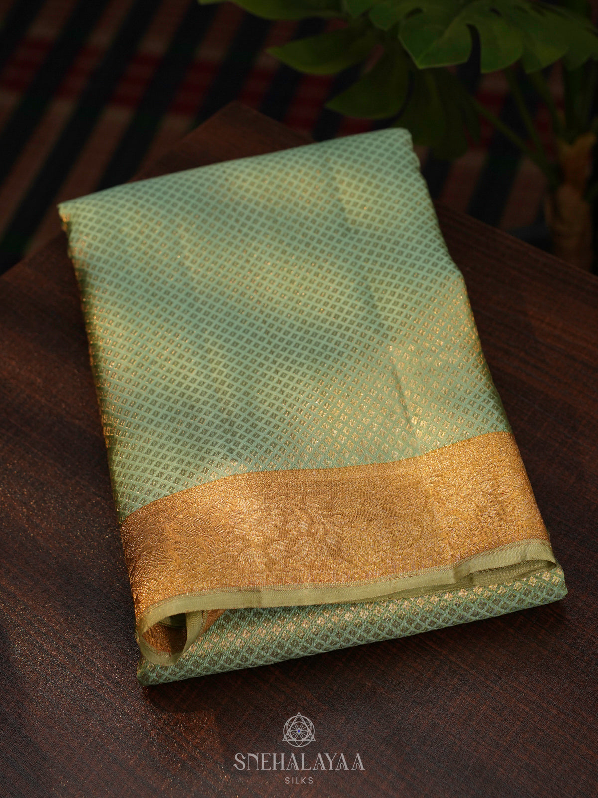 Pista Green Kanjivaram Silk Saree