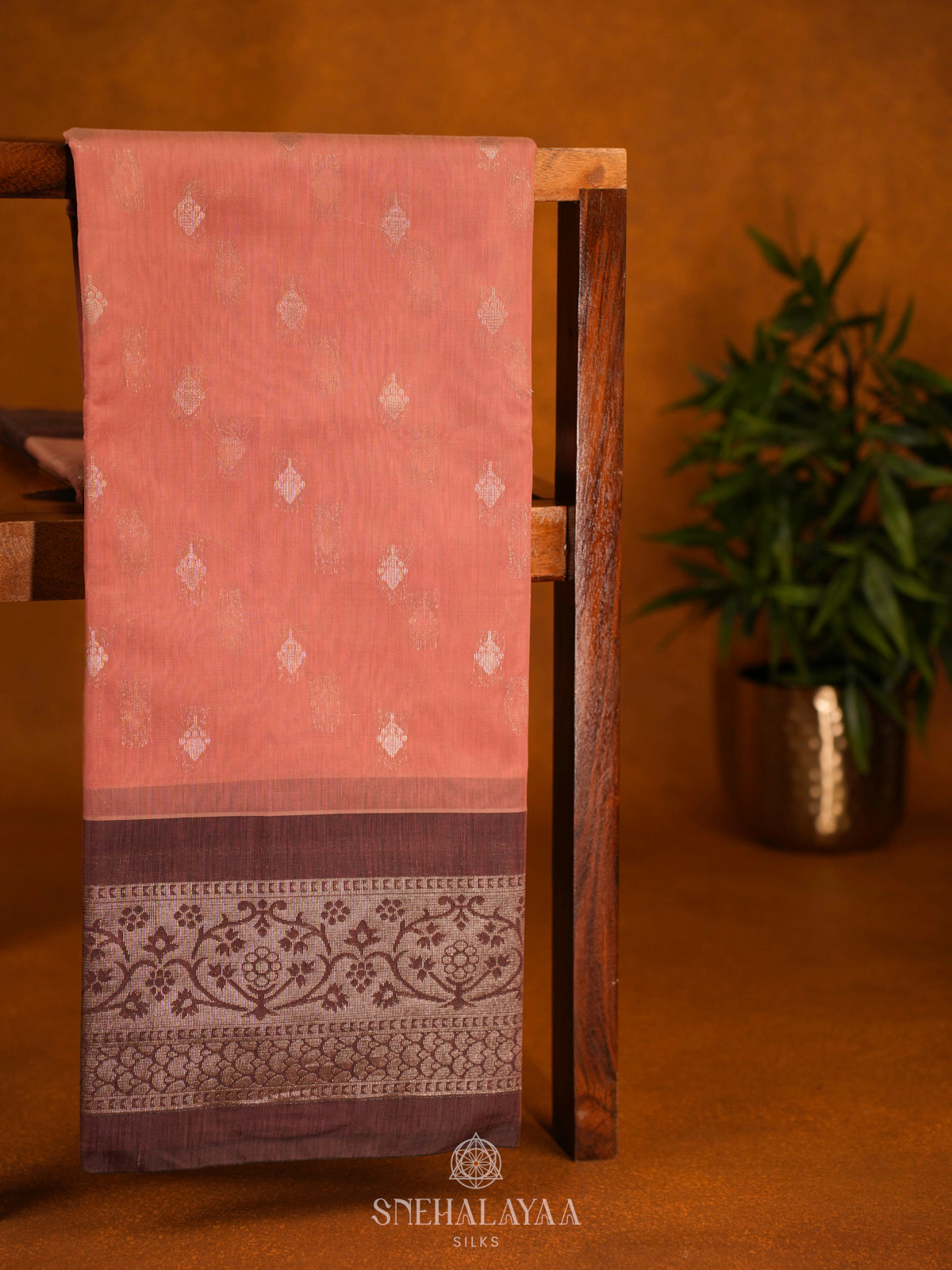 Peach Kanchi Silk Cotton Saree