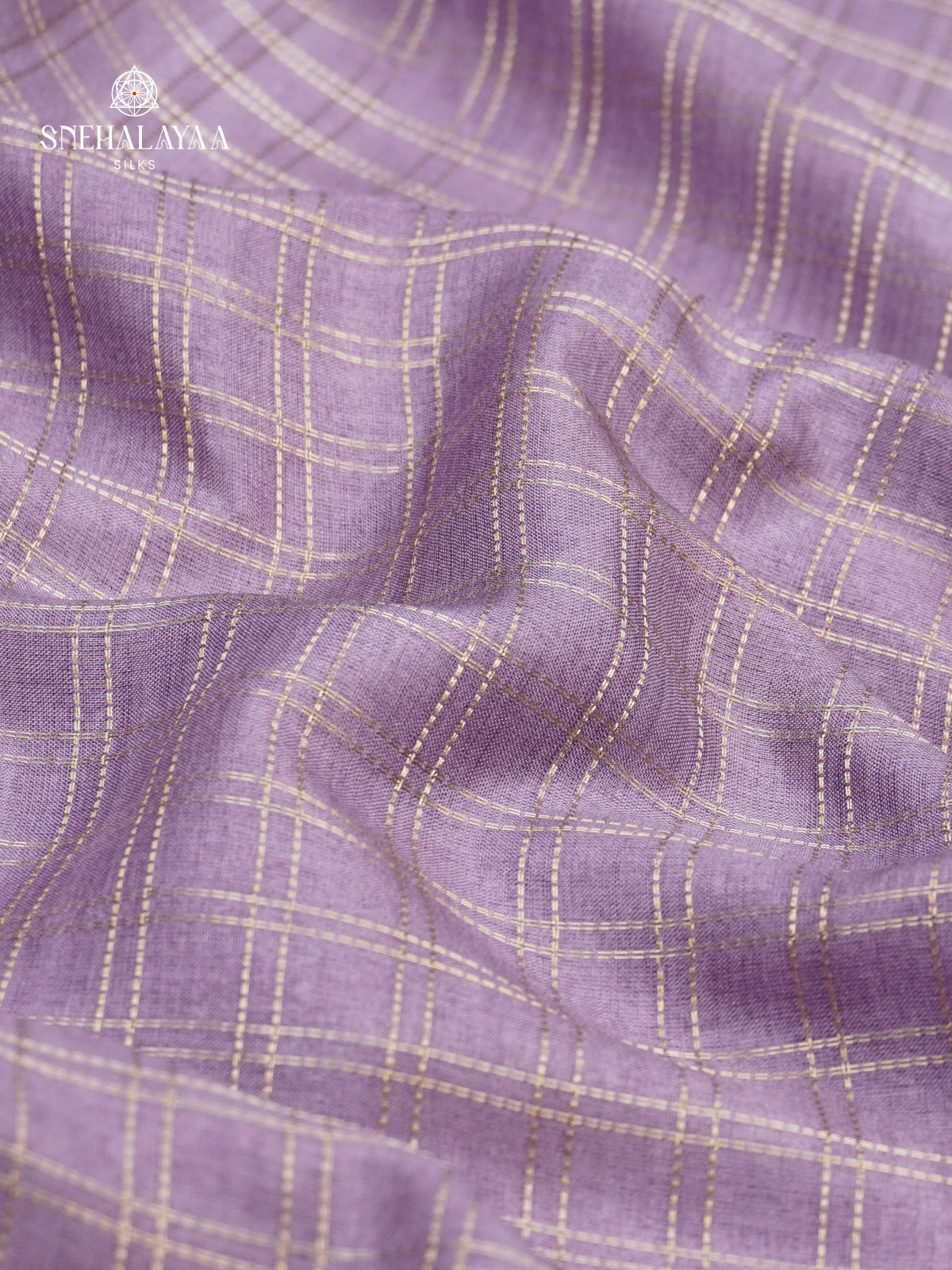 Lilac Munga Tussar Embroidery Saree