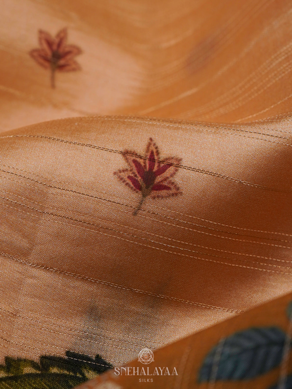 Peach Kora Silk Saree