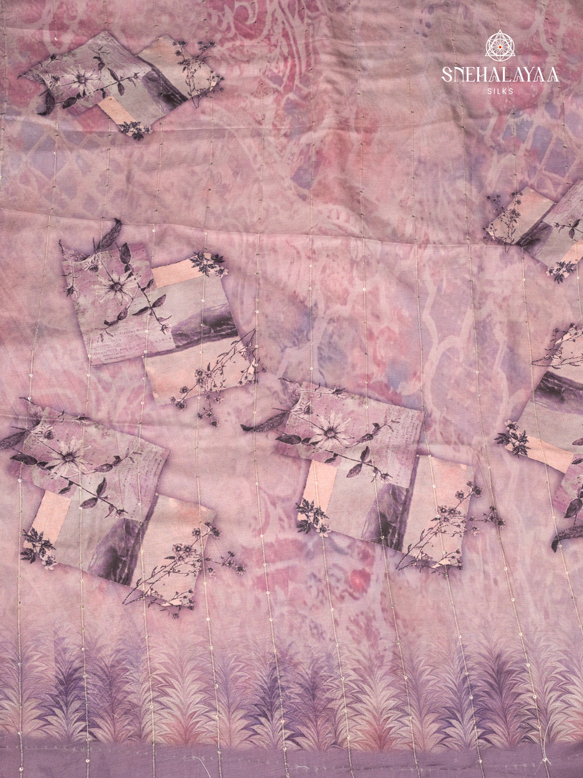 Lavender Tussar Saree