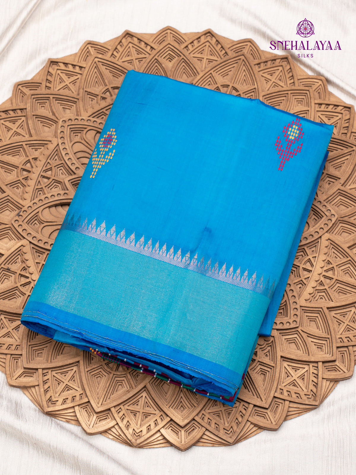 Blue Katan Silk Saree