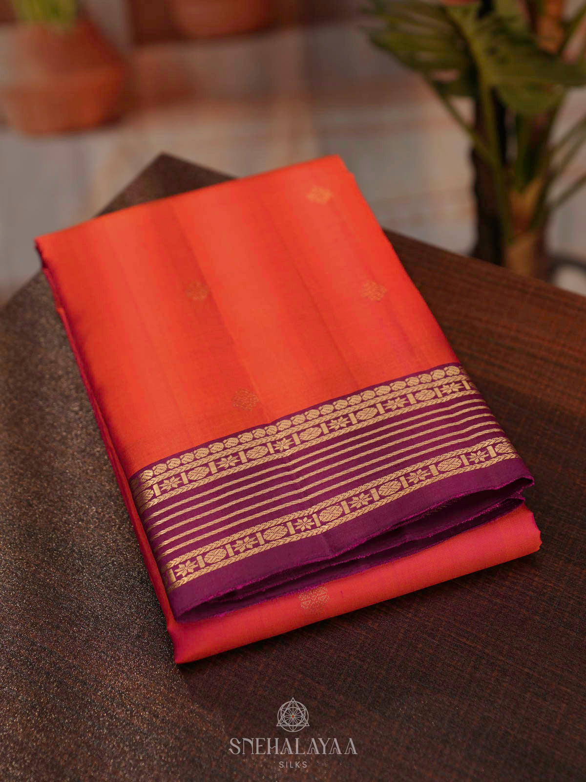 Orange Kanjivaram Silk Saree
