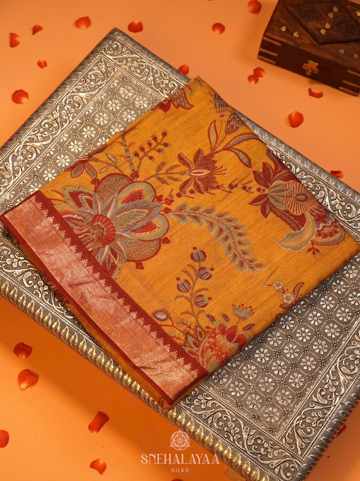 Yellow Munga Tussar Saree