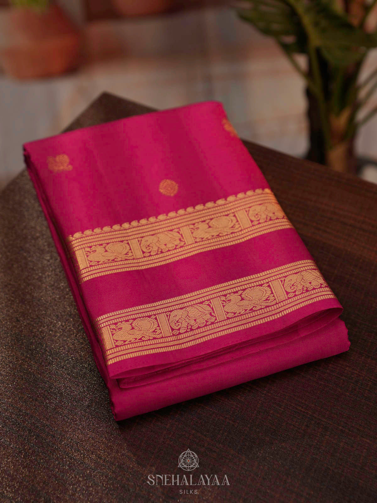 Rani Pink Kanjivaram Silk Saree