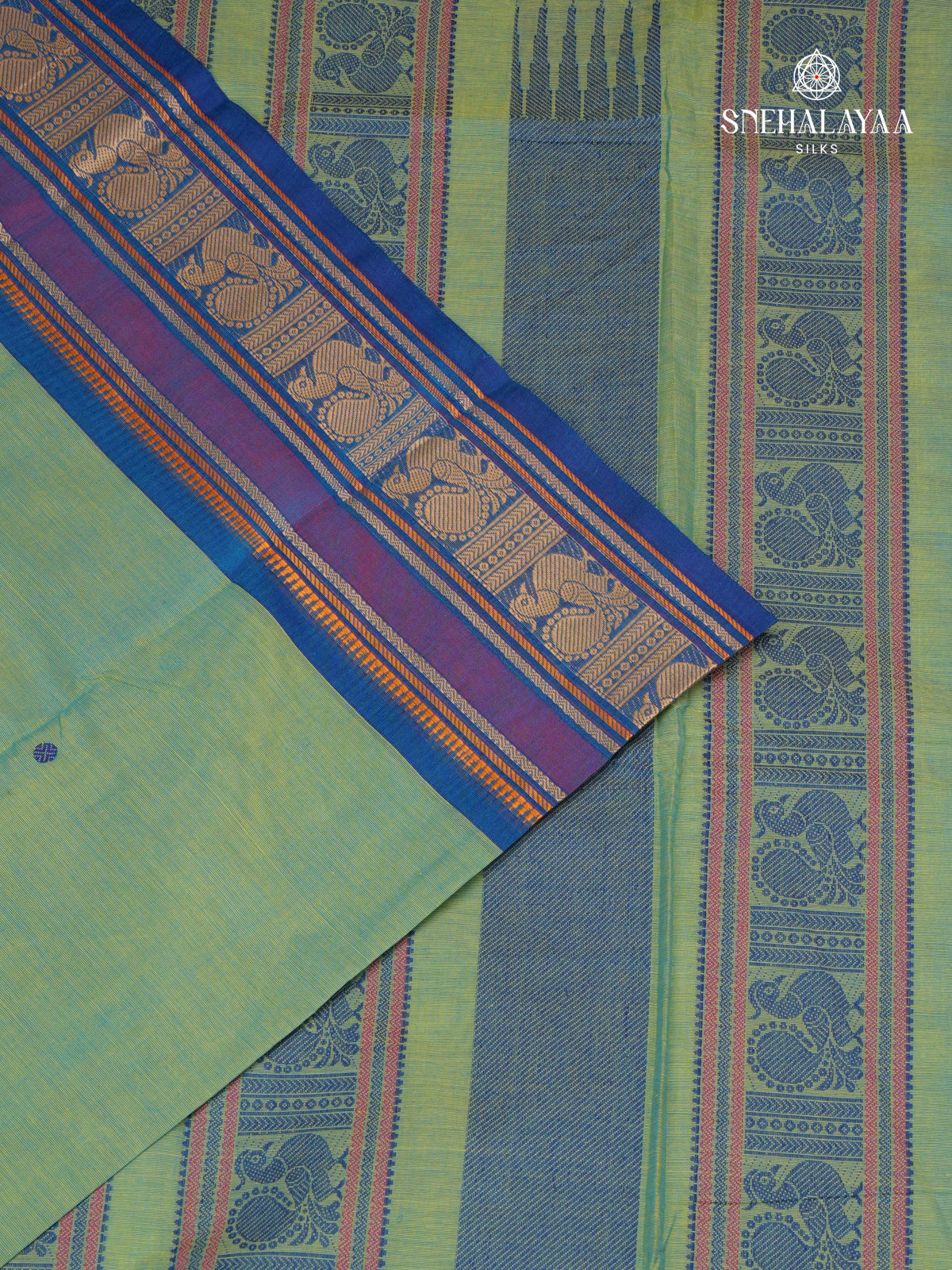 Mint Green Kanchi Cotton Saree