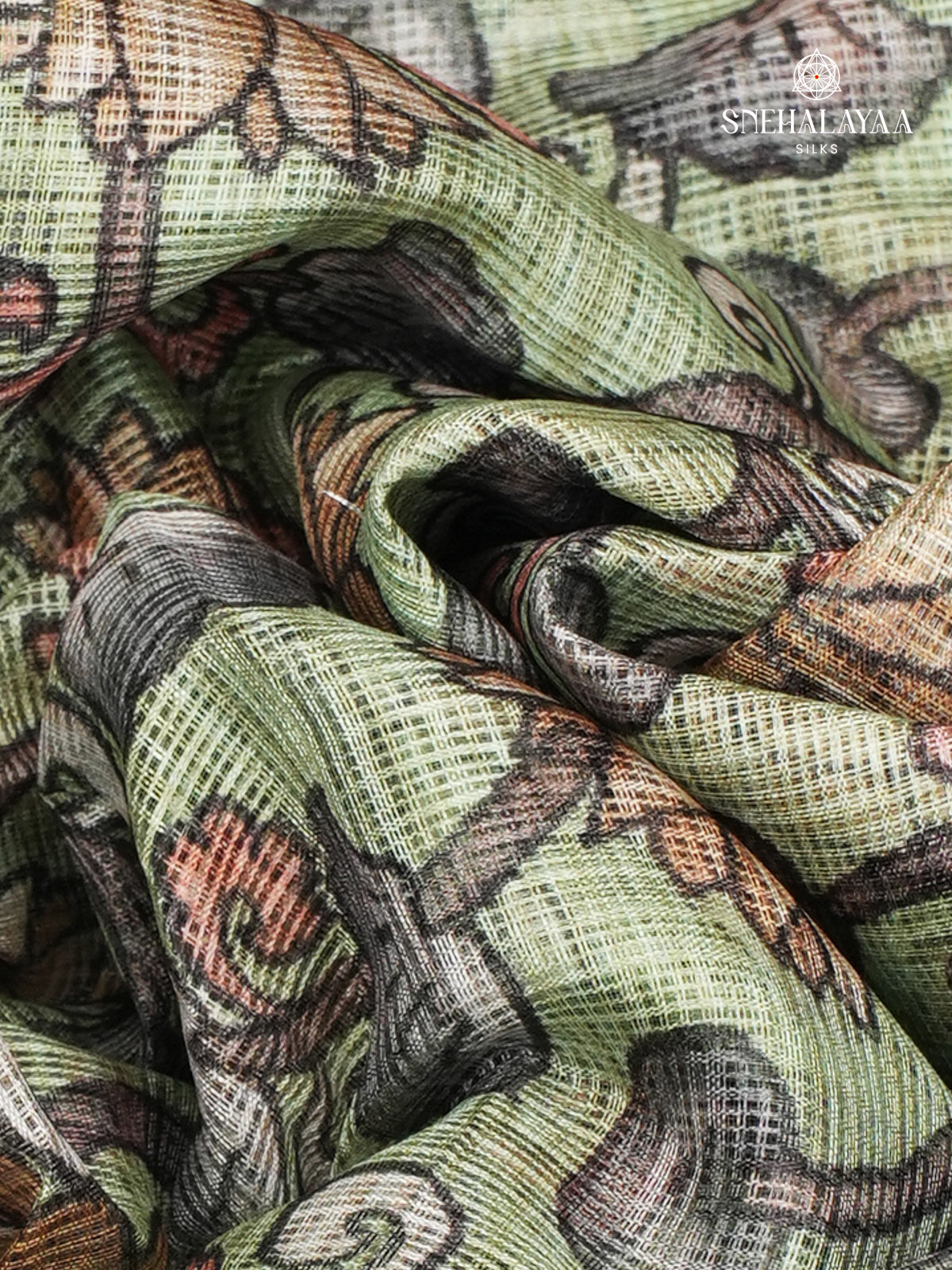 Pastel Green Printed Kota Saree