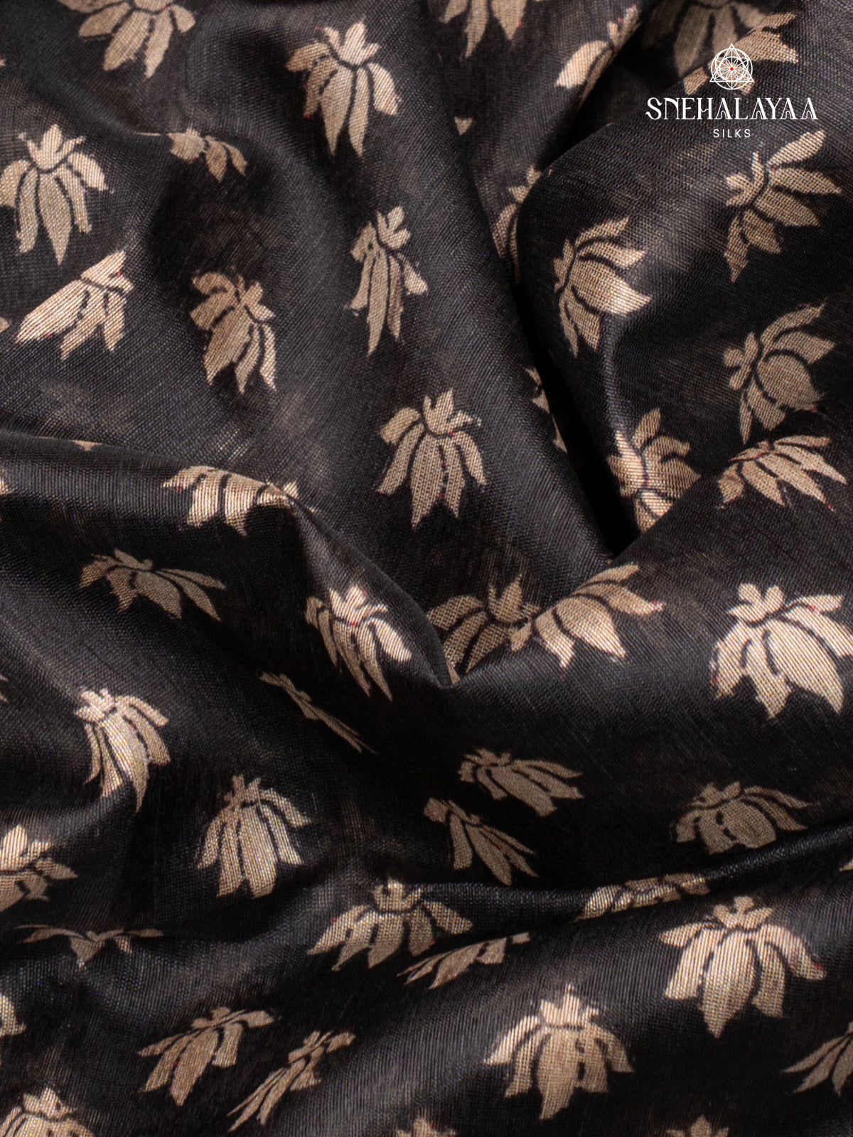 Black Munga Tussar Saree