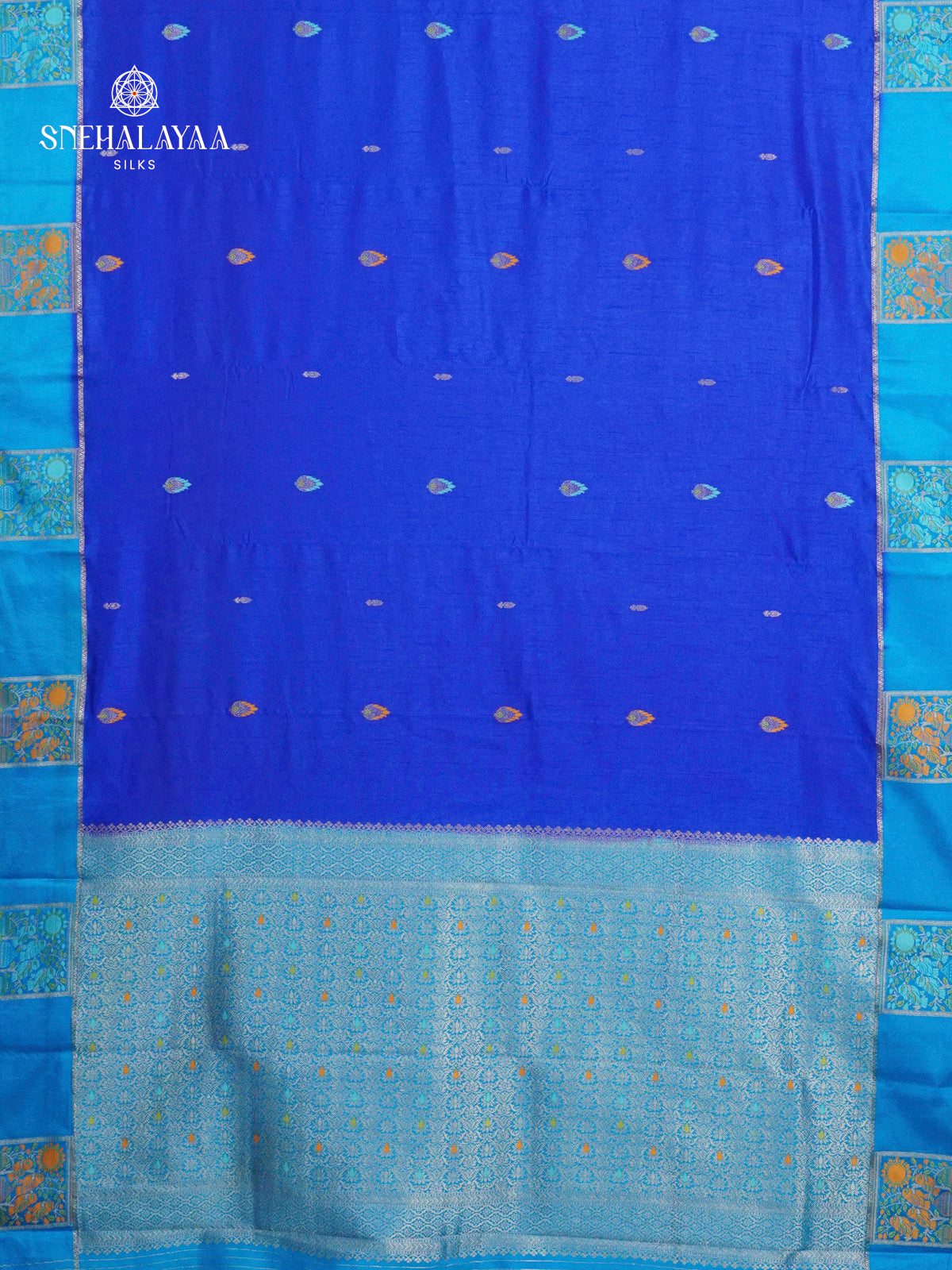 Royal Blue Banaras Dola Silk Saree