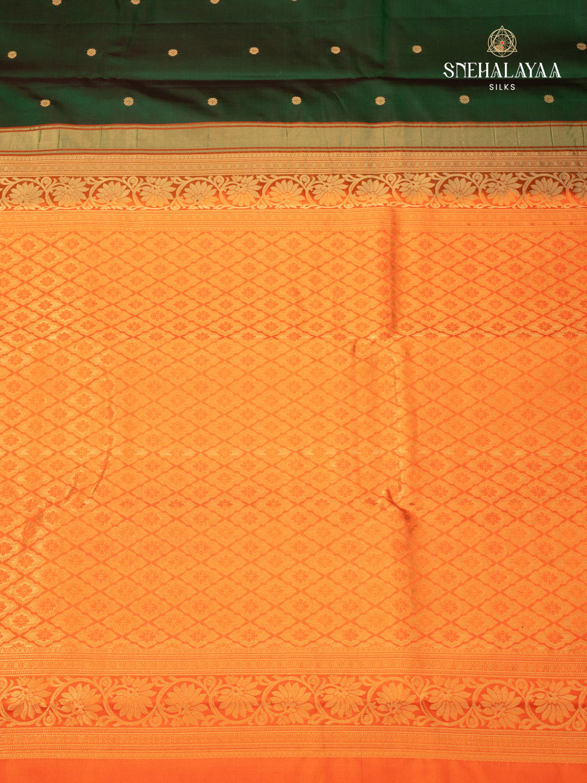 Bottle Green Gadwal Silk Saree