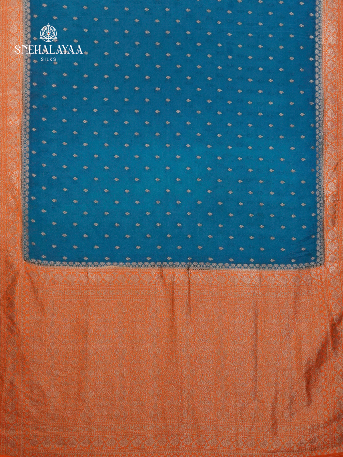 Blue Banaras Crepe Silk Saree