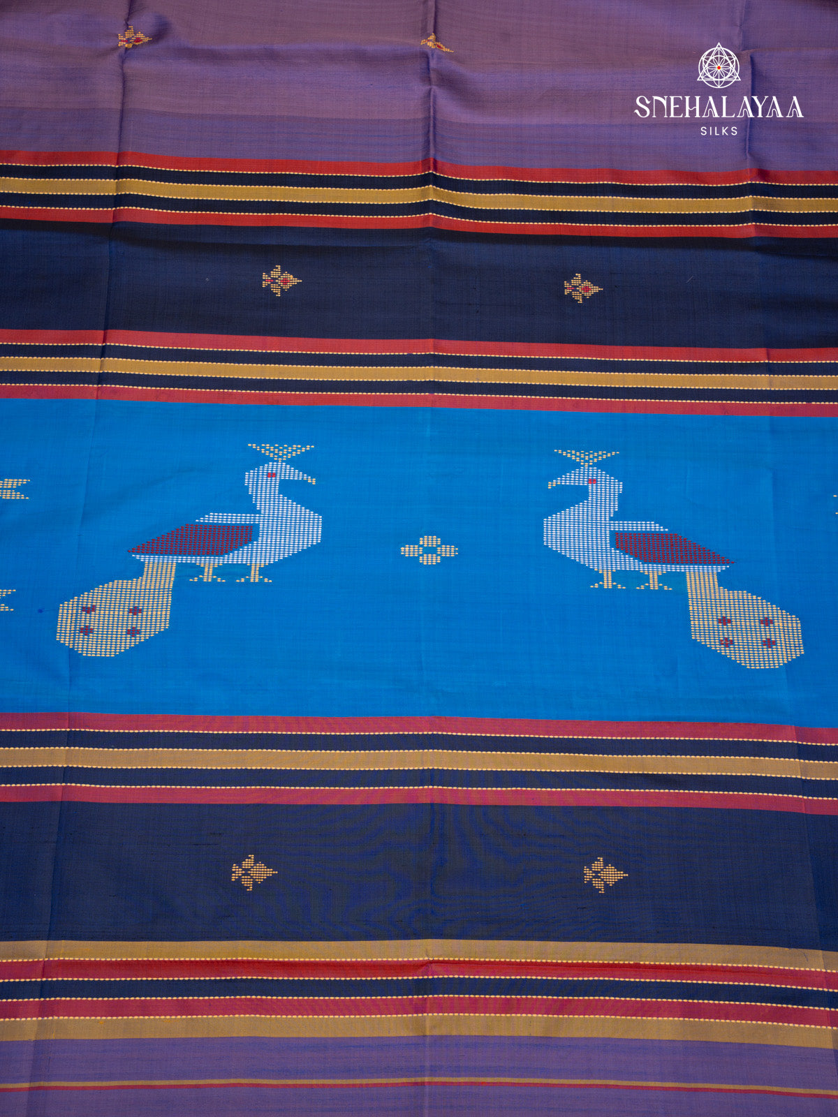 Blue Katan Silk Saree