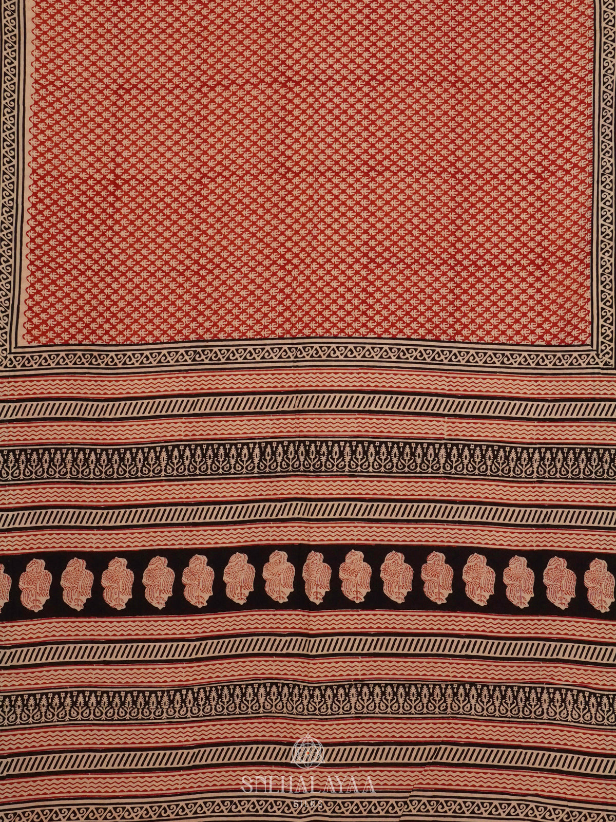 Red Jaipur Cotton Saree