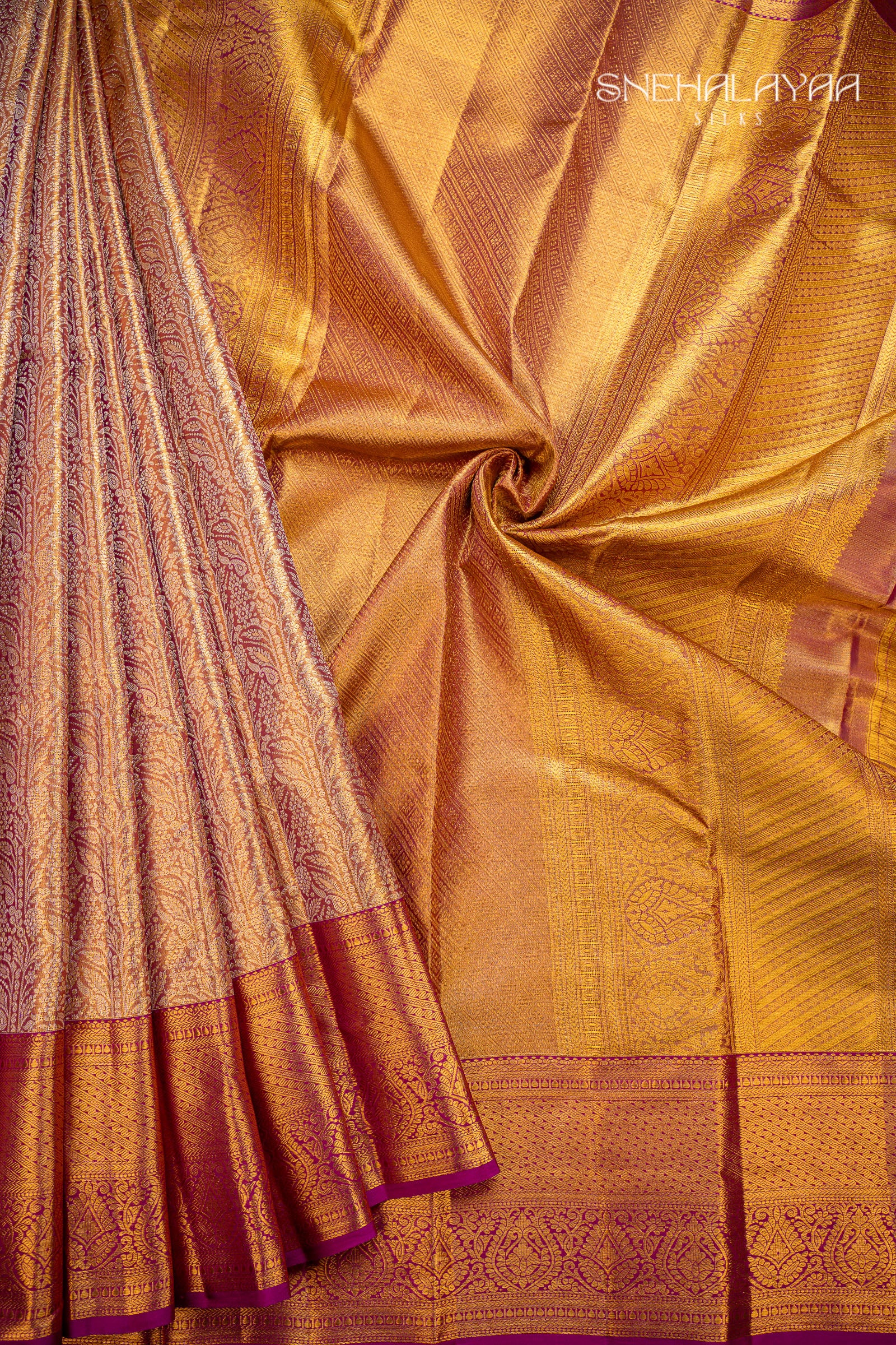 Dual Tone Kancheevaram Silk Saree