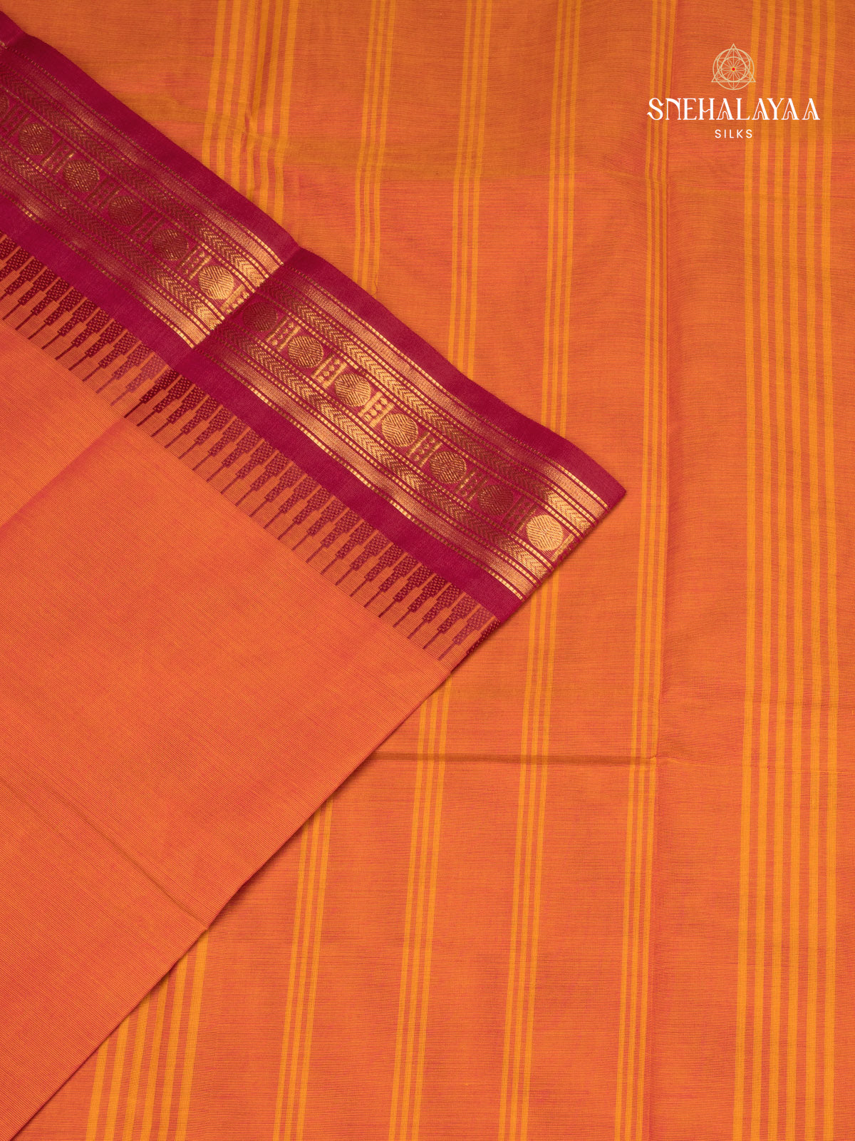 Orange Chettinad Cotton Saree