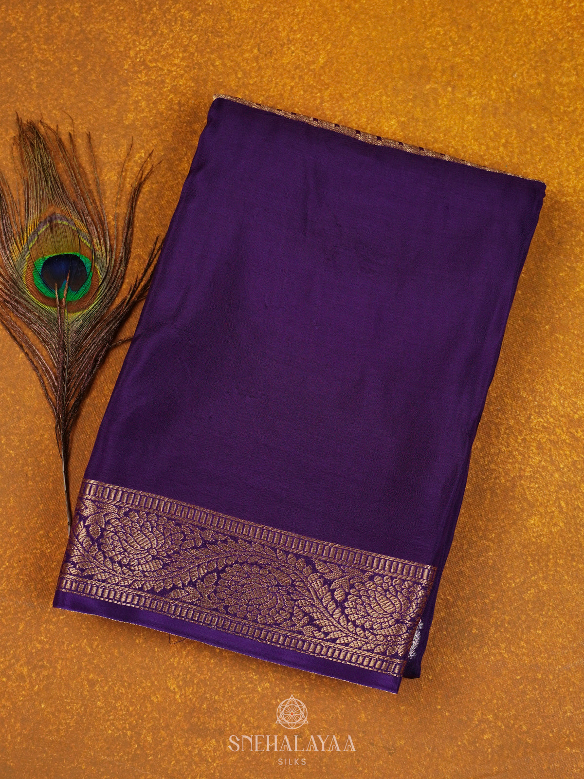 Purple Mysore Silk Saree