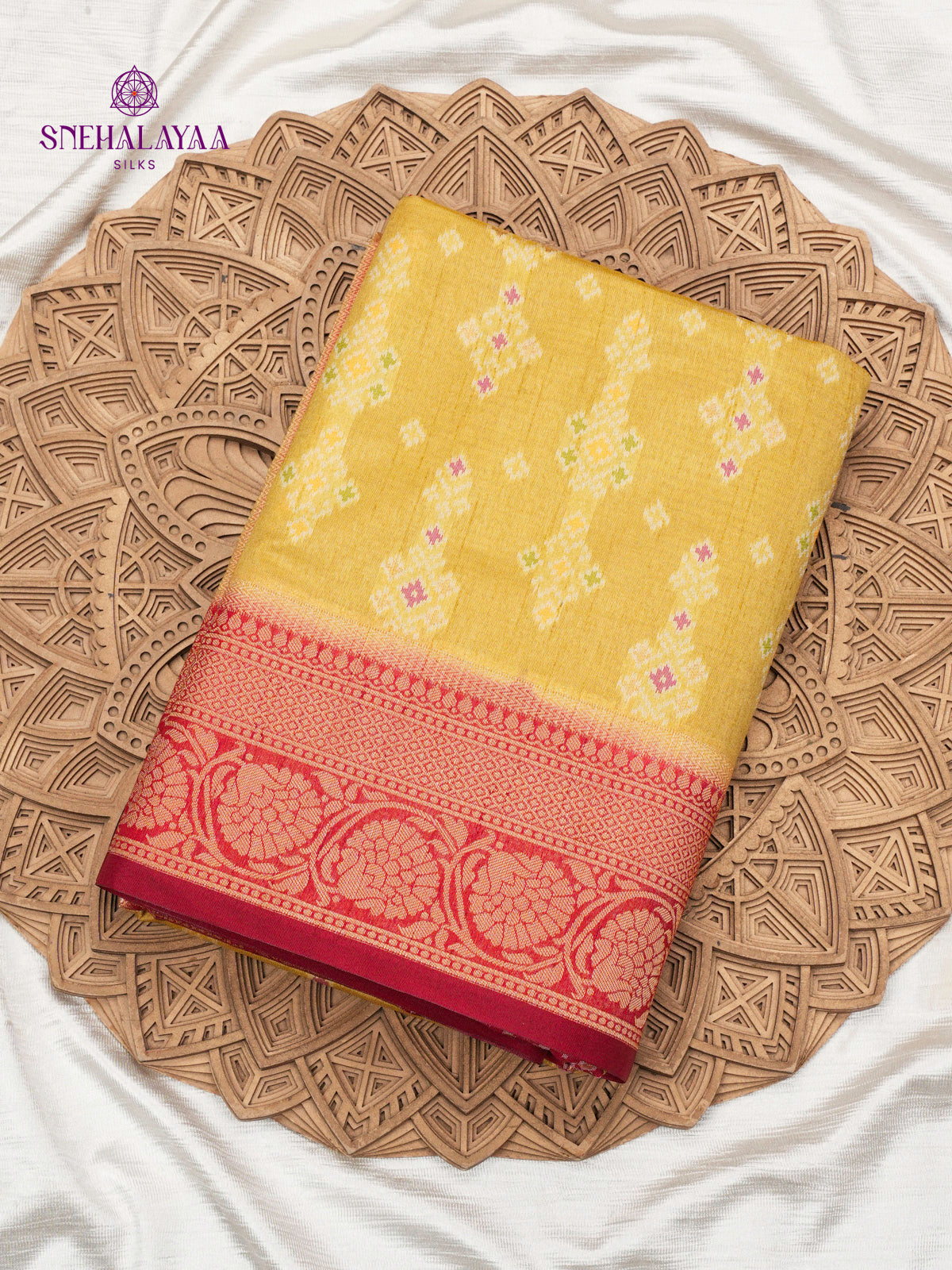 Golden Yellow Ikat Saree