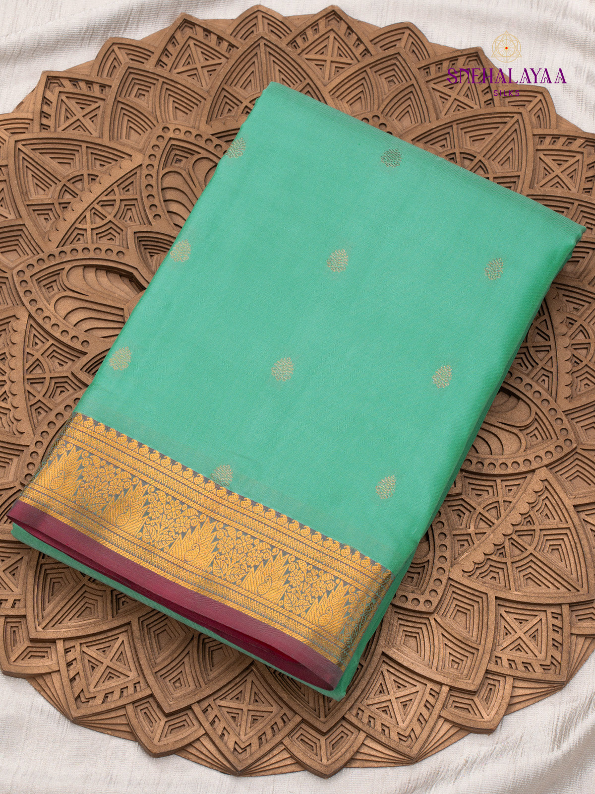 Teal Green Kanjivaram Silk Saree
