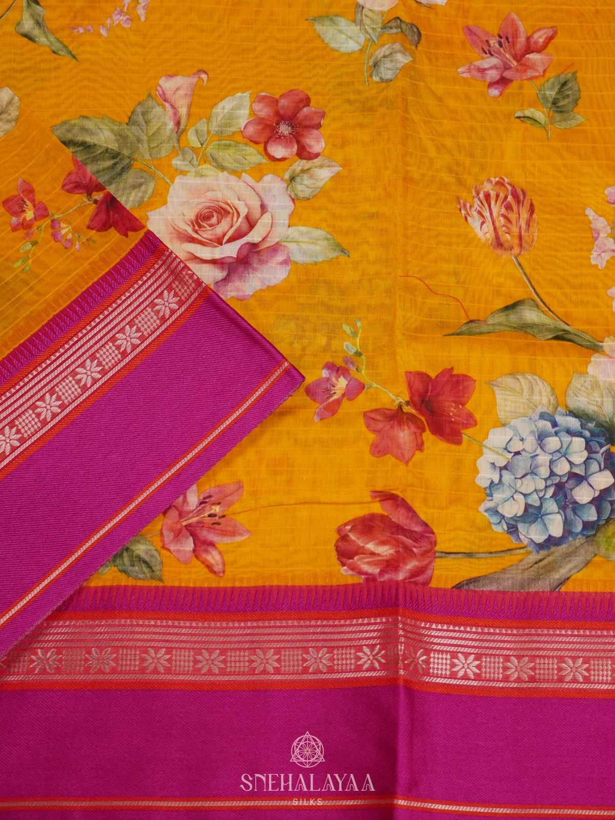 Yellow Chanderi Saree