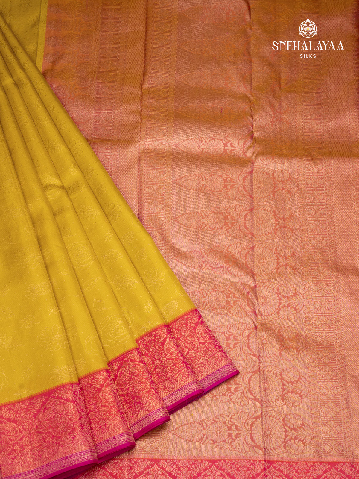 Yellow Kanjivaram Silk Saree