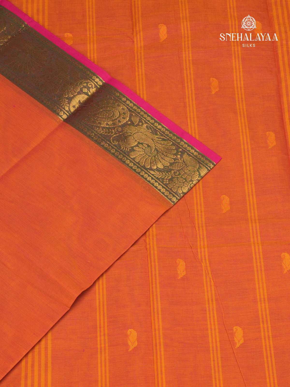 Orange Chettinad Cotton Saree