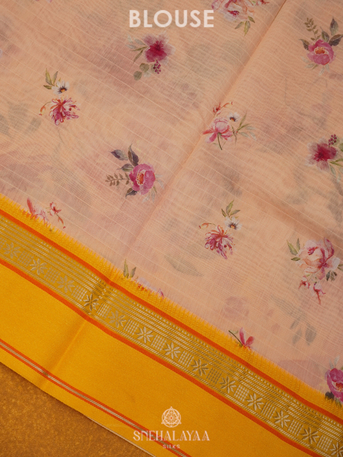 Peach Chanderi Saree
