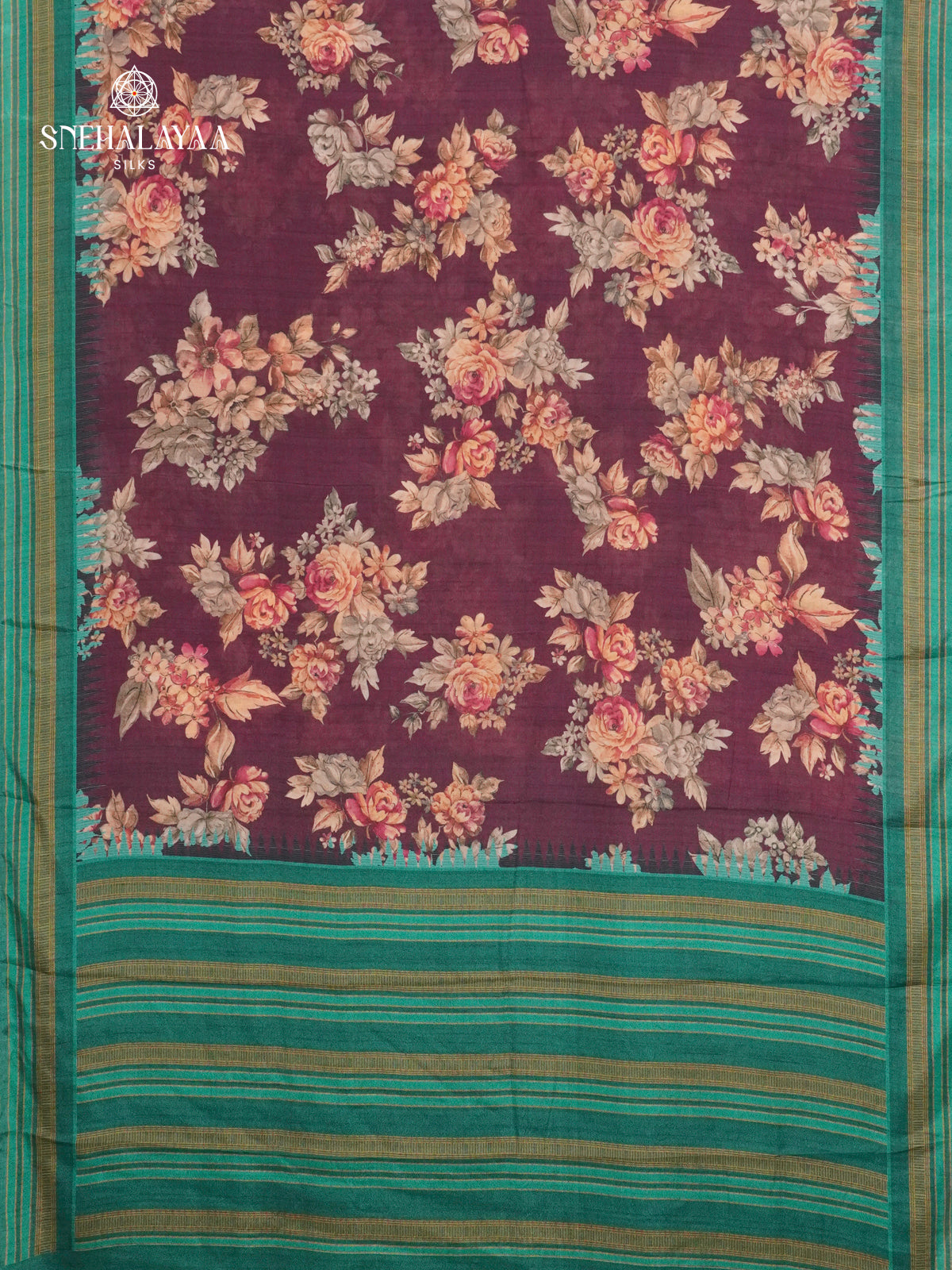 Purple Printed Creap Saree