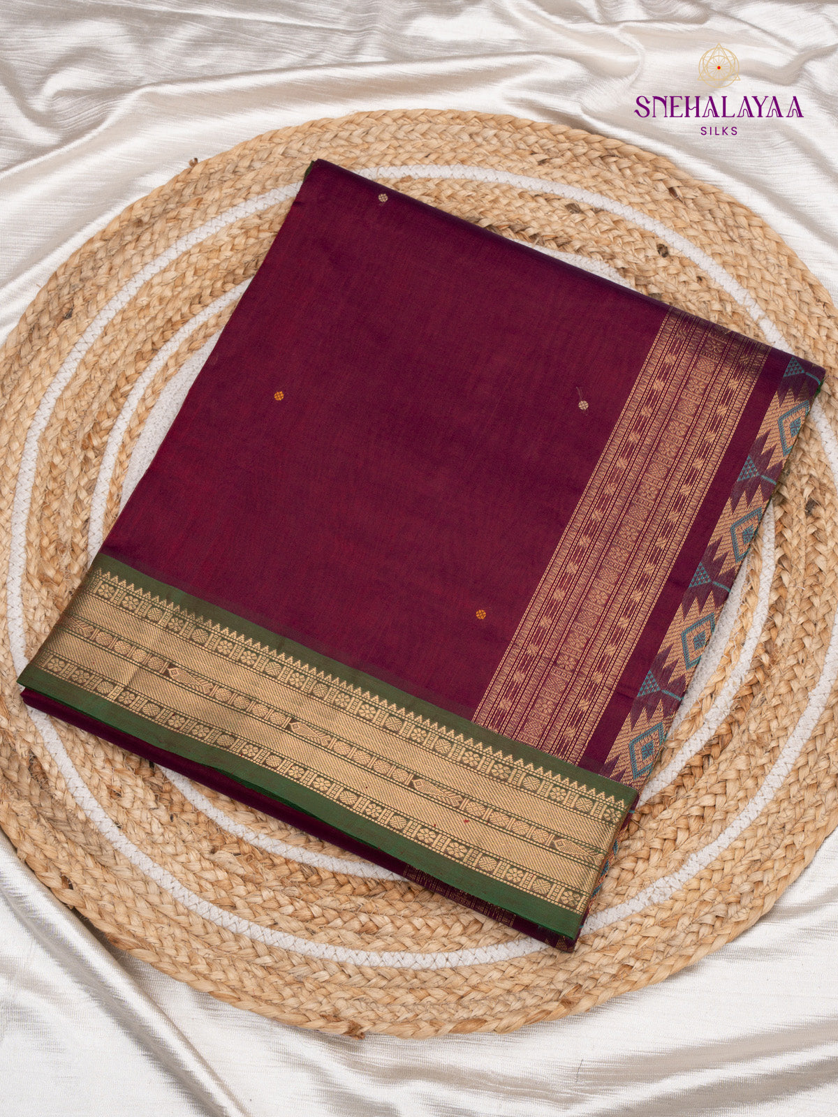 Maroon Kanchi Silk Cotton Saree